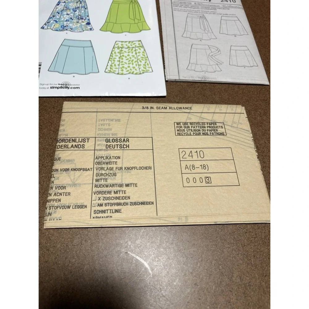 Simplicity 2410 Uncut Sewing Pattern Ladies Skirt Sizes 8-18